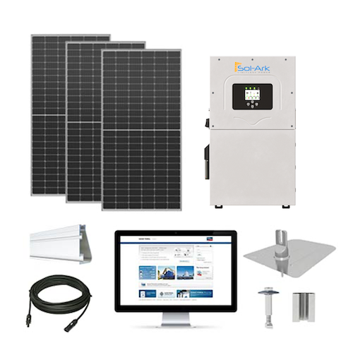 25 kW solar kit Axitec 550 XXL bi-facial, Sol-Ark hybrid inverter