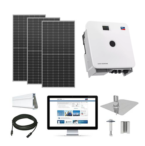 200kW solar kit Axitec 550 XXL bi-facial, SMA inverter