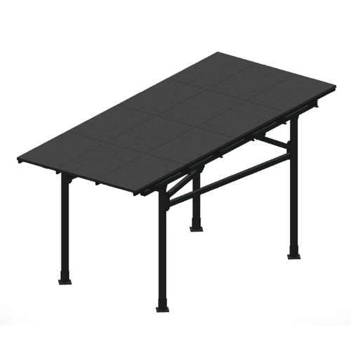 Solar Carport Mount for 12 Panels Chiko USA Maximo 185 CK-4P-CPT-STL-BLK-1-CAR-HWSN