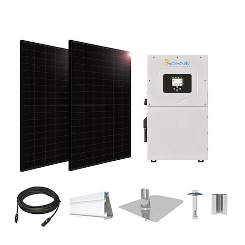 15.2 kW solar kit Mission 435 black, Sol-Ark hybrid inverter MSE435-15kW-SolArk