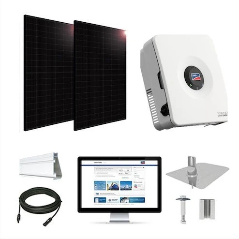 10.5kW solar kit Hyundai 440 black bifacial, SMA Smart hybrid inverter HYD440-10kW-SMA