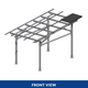 Solar Carport Mount for 12 Panels Chiko USA Maximo 185 CK-4P-CPT-STL-BLK-1-CAR-HWSN