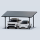 Solar Carport Mount for 24 Panels Chiko USA Premier CK-4P-CPT-STL-BLK-2-CAR-SS
