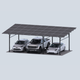 Solar Carport Mount for 36 Panels Chiko USA Premier CK-4P-CPT-STL-BLK-3-CAR-SS