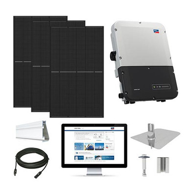 15.3kW solar kit Peimar 450 model DR10H450M, SMA SBSE hybrid inverter ...