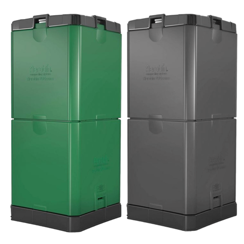 Aerobin 200 Litre Hot Composting Bin Green and Grey