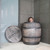 HydroBarrel Ice Bath with person, Large 350L Oak, Cold Water Therapy