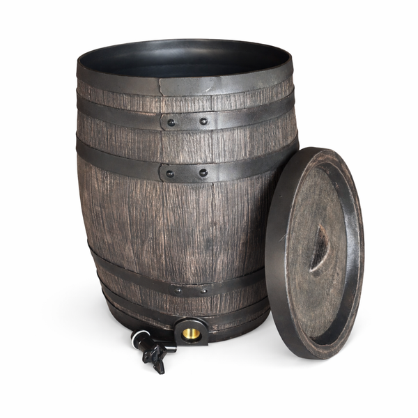 50 Litre Small Water Butt Barrel - Oak Effect