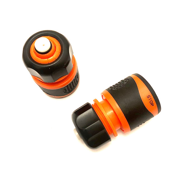 Hose End Connectors 13mm/15mm with Aqua Stop - Pack of 2