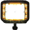 12-24 Volt DC 4" Wide LED Edgeless Clear Flood Light with Amber Strobe Buyers Products 1492242 [501622]