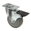 4" x 1-1/4" Swivel Plate Caster w/ Wheel and Swivel Lock Colson FP4A01GF25M