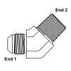 JIC 6 Male x 1/4" NPT Male 45 Degree Elbow 2503-06-04 Adapter [901643]