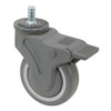4" x 1-1/4" Swivel Threaded Stem Caster w/Brake [700459]