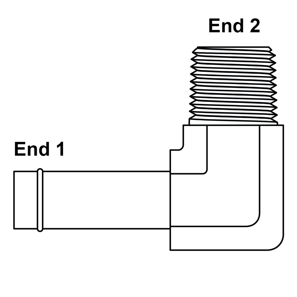 1/2" Hosebarb x 1/2" NPT Male 90 Degree Elbow 4501-08-08 Adapter [900903]