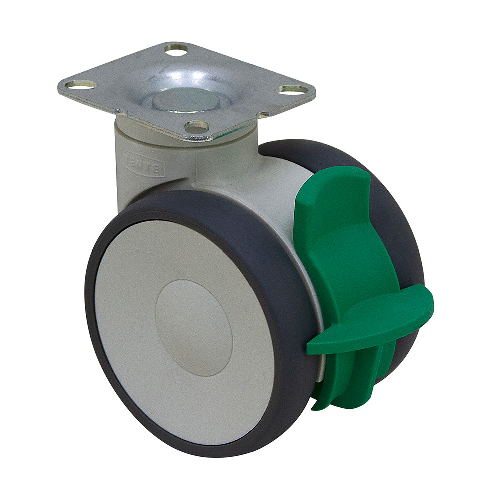 4" Dual Wheel Swivel Plate Caster w/ 2 Position Directional Lock TENTE model 5941UAP100P509002 [700614]