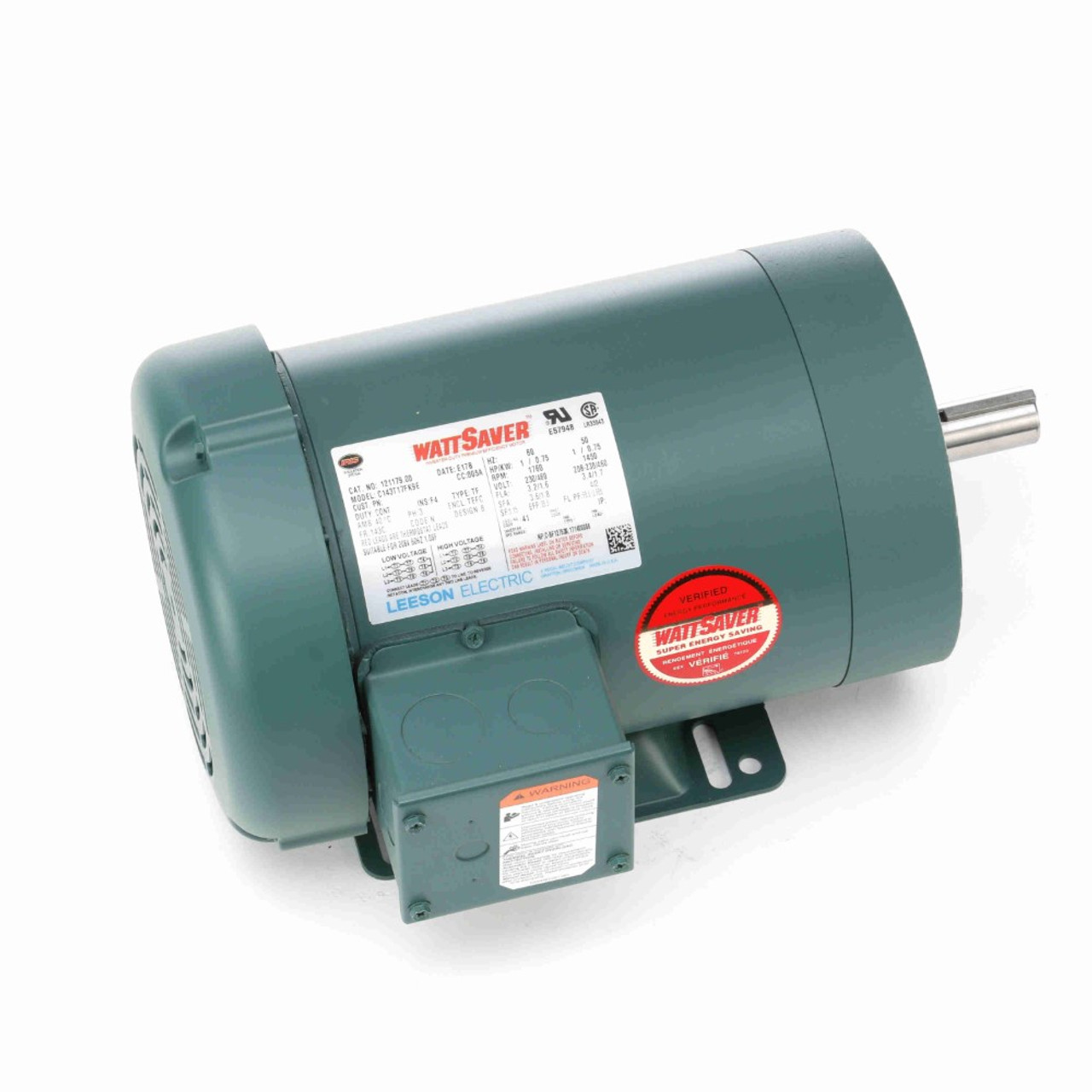 1 HP 1760 RPM 230/460 Volt AC 3Ph 143TC Leeson Electric Motor 121179.00 [501459]