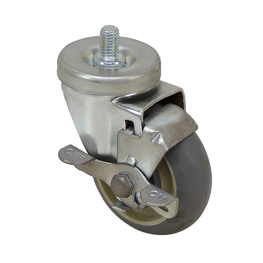 3-1/2" x 1-1/4" JARVIS Swivel Threaded Stem Caster with Brake 3-1/2-36-213GD BRK PA 1/2-13 X 3/4 [700633]