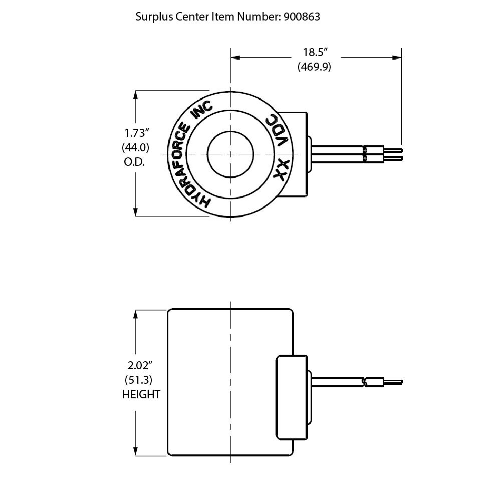 12 Volt DC coil  w/ Wire Leads Hydraforce 6352012 [900863]