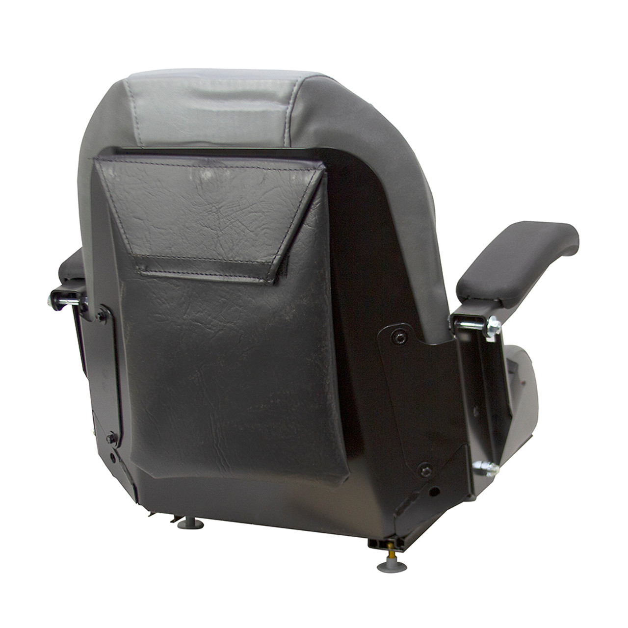 Gray Vinyl Bush Hog Seat with Flip-up Armrests and Seatbelt [300343]