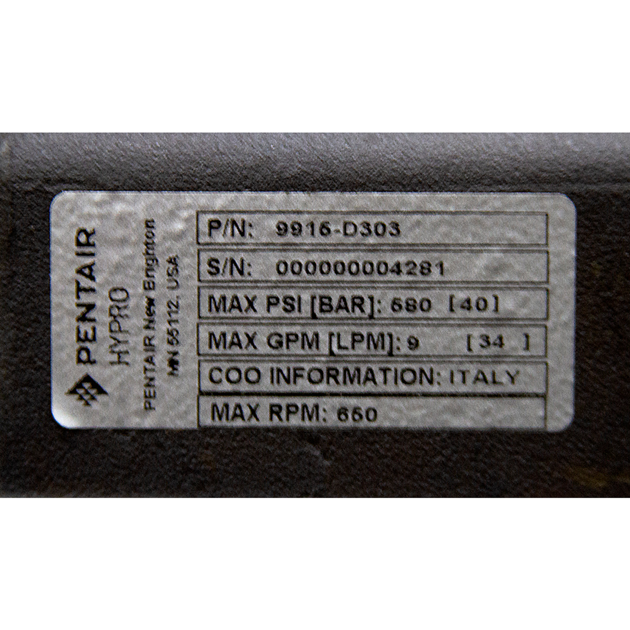 8.1 GPM 580 PSI Medium Pressure Diaphragm Pump Pentair Hypro by Bertolini 9915-D303 [200762]