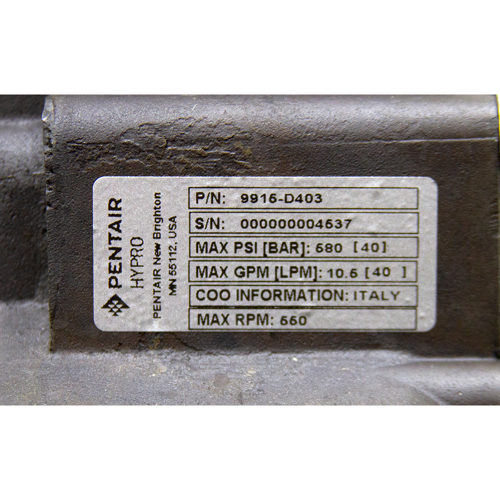9.8 GPM 580 PSI Medium Pressure Diaphragm Pump Pentair Hypro by Bertolini 9915-D403 [200765]
