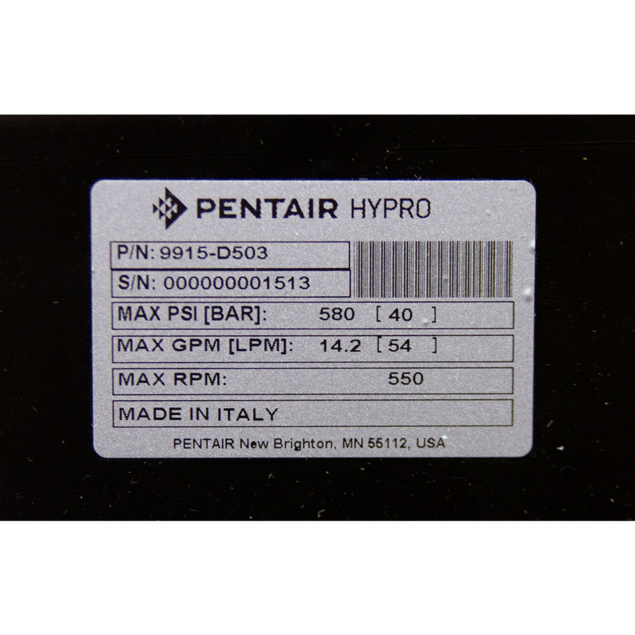 13.5 GPM 580 PSI Medium Pressure Diaphragm Pump Pentair Hypro by Bertolini 9915-DP503 [200766]