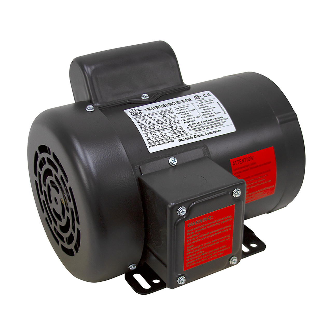 3/4 HP 115/230 Volt AC 1725 RPM  WWE NT34-18-56CB Motor [501551]