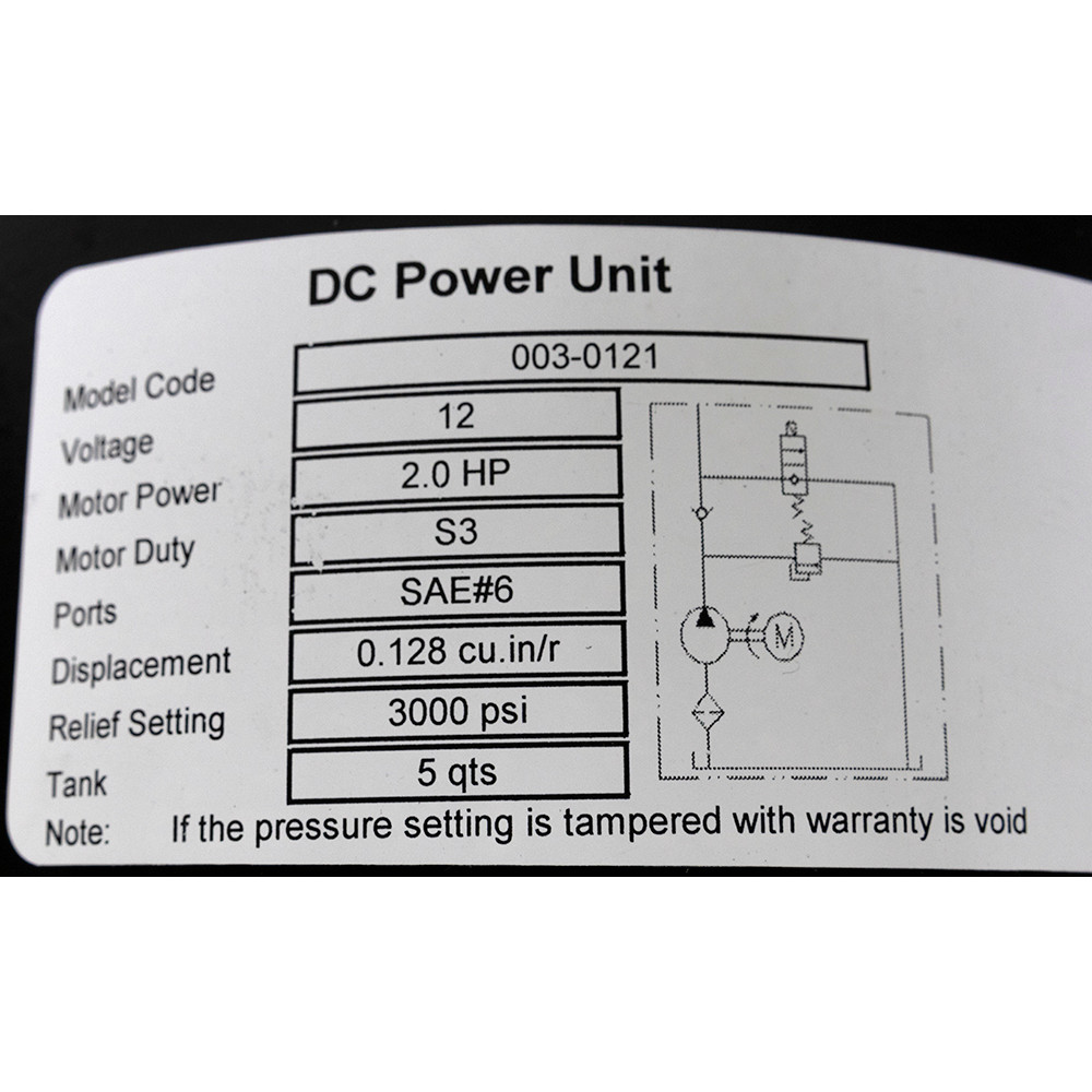 12 Volt DC 1.4 GPM 3000 PSI Single Acting Hyd Power Unit Bucher