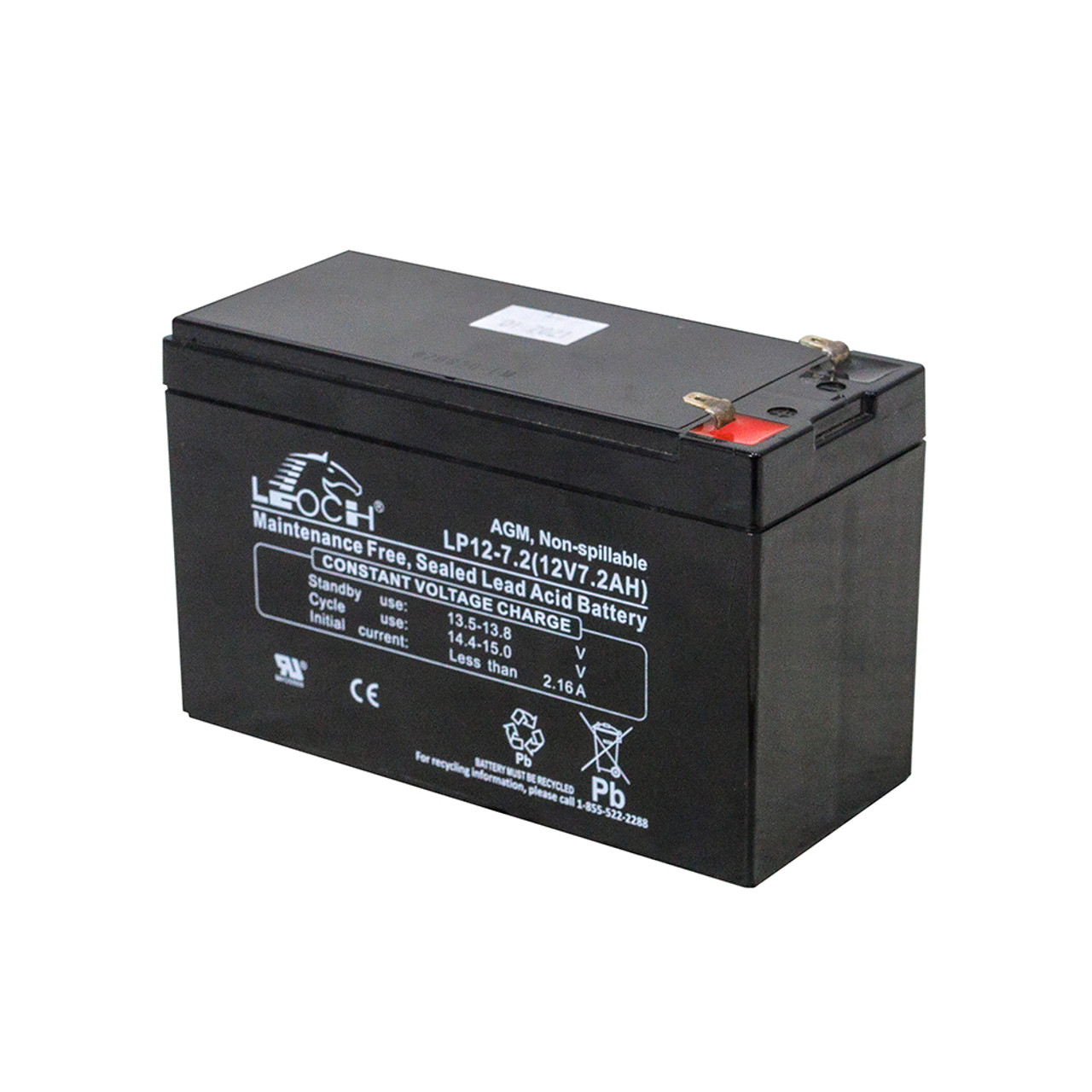 12 Volt DC 7.2 Amp-Hour Battery Leoch  LP12-7.2 [501605]