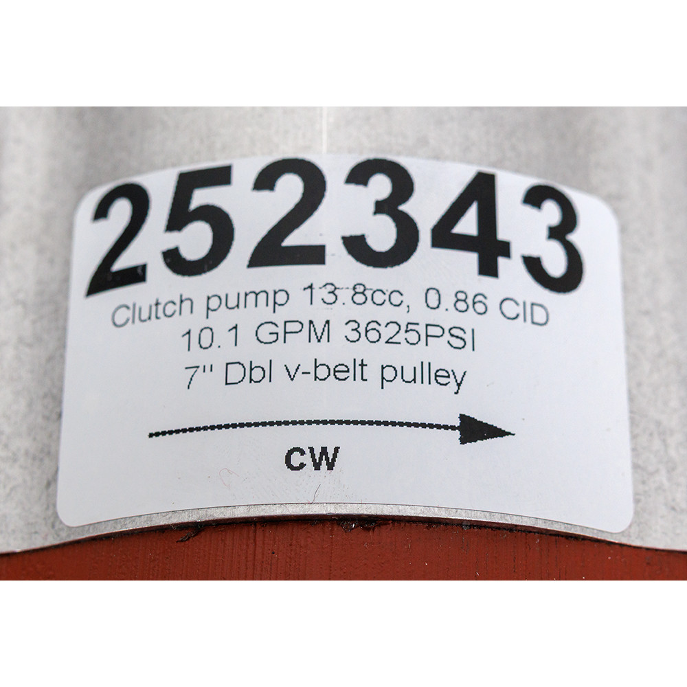 0.86 cu  in  Hydraulic Clutch Pump w/ 7" Double Groove V-belt Pulley Bailey 252343 [906693]