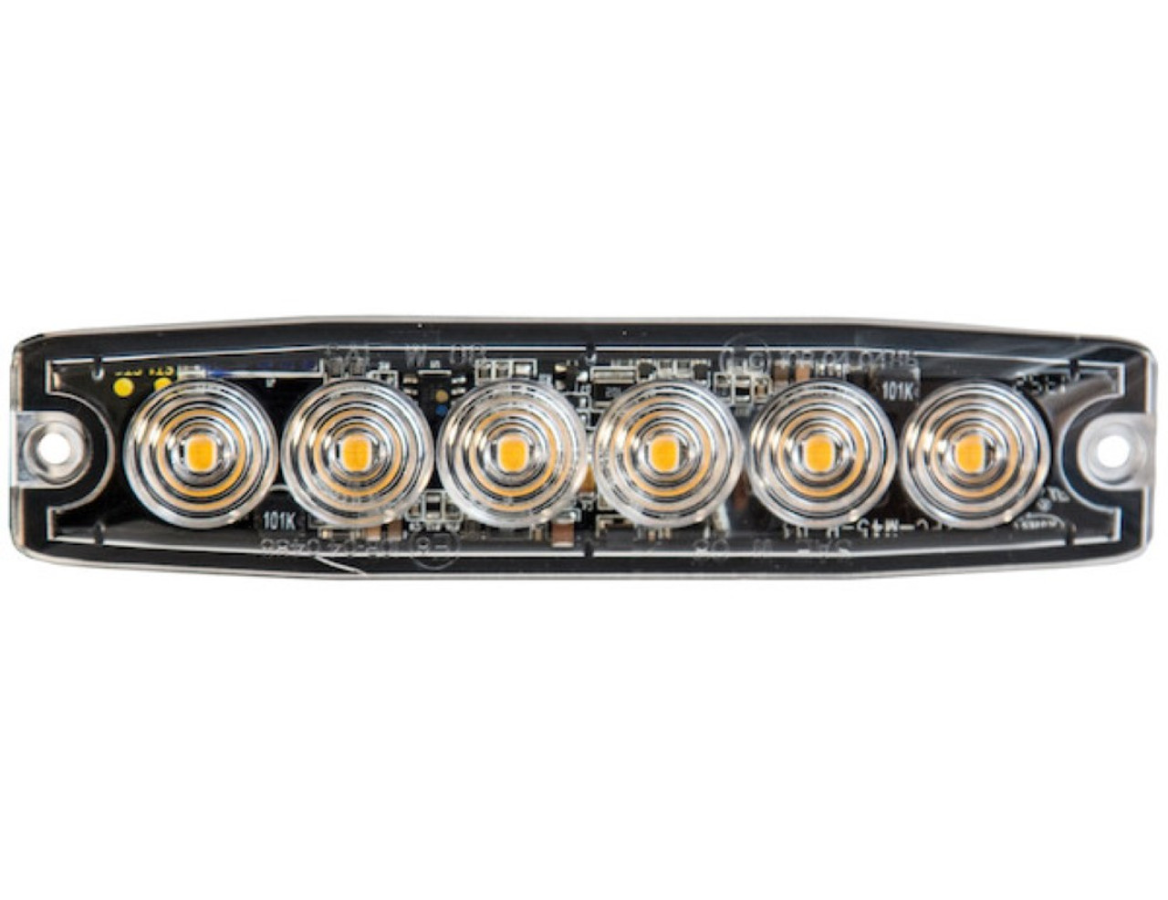 12-24 Volt DC Amber Ultra Thin 5" LED Strobe Light Buyers Products 8892200 [501623]