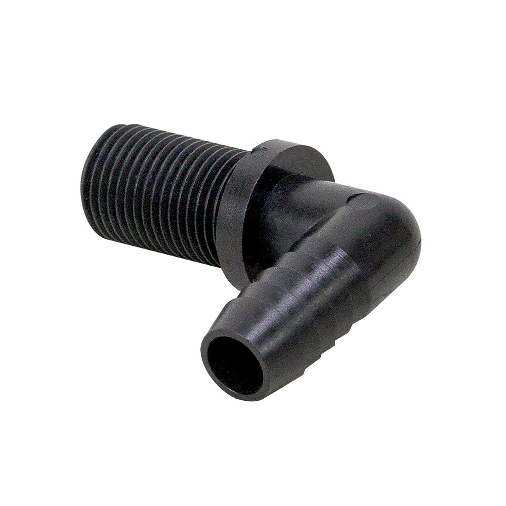 Box of 1000 1/2" Hosebarb x 11/16" Nozzle Thread Polypropylene Elbow Pentair Hypro 3NT12-01 [200885]