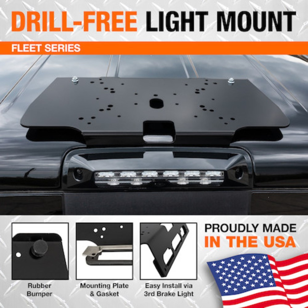 Drill-Free Light Bar Cab Mount for 2015+ Ford F-150 and 2017+ F250/F-550 Trucks  Buyers Products 8895553 [12-1116-16]