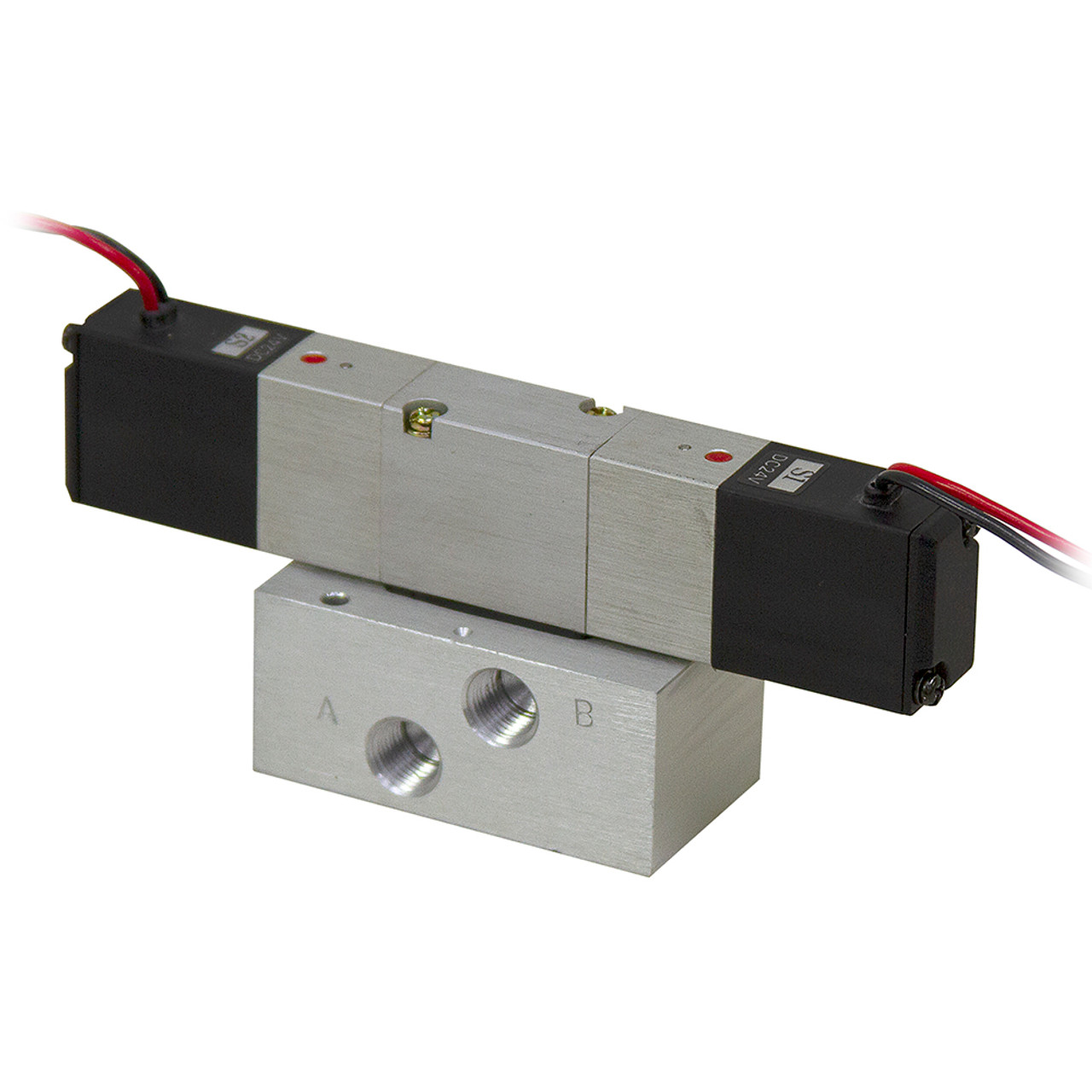 24 Volt DC 4-Way 2-Pos Humphrey Solenoid Air Valve HA110-4E2-25 [400219]