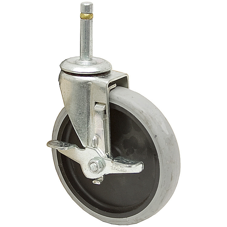 5x15/16 Grip Ring Swivel Stem Caster w/Brake Dyna Tred TPR Gray [700160]