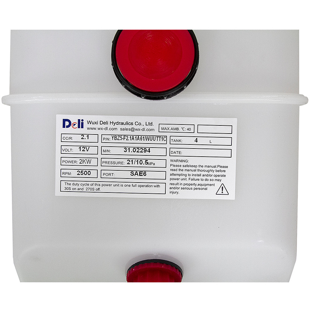 12 Volt DC 1.4 GPM 3000 PSI Double Acting Hyd Power Unit Bucher Wuxi YBZ5F21A1A61WUUTT1C [904427]