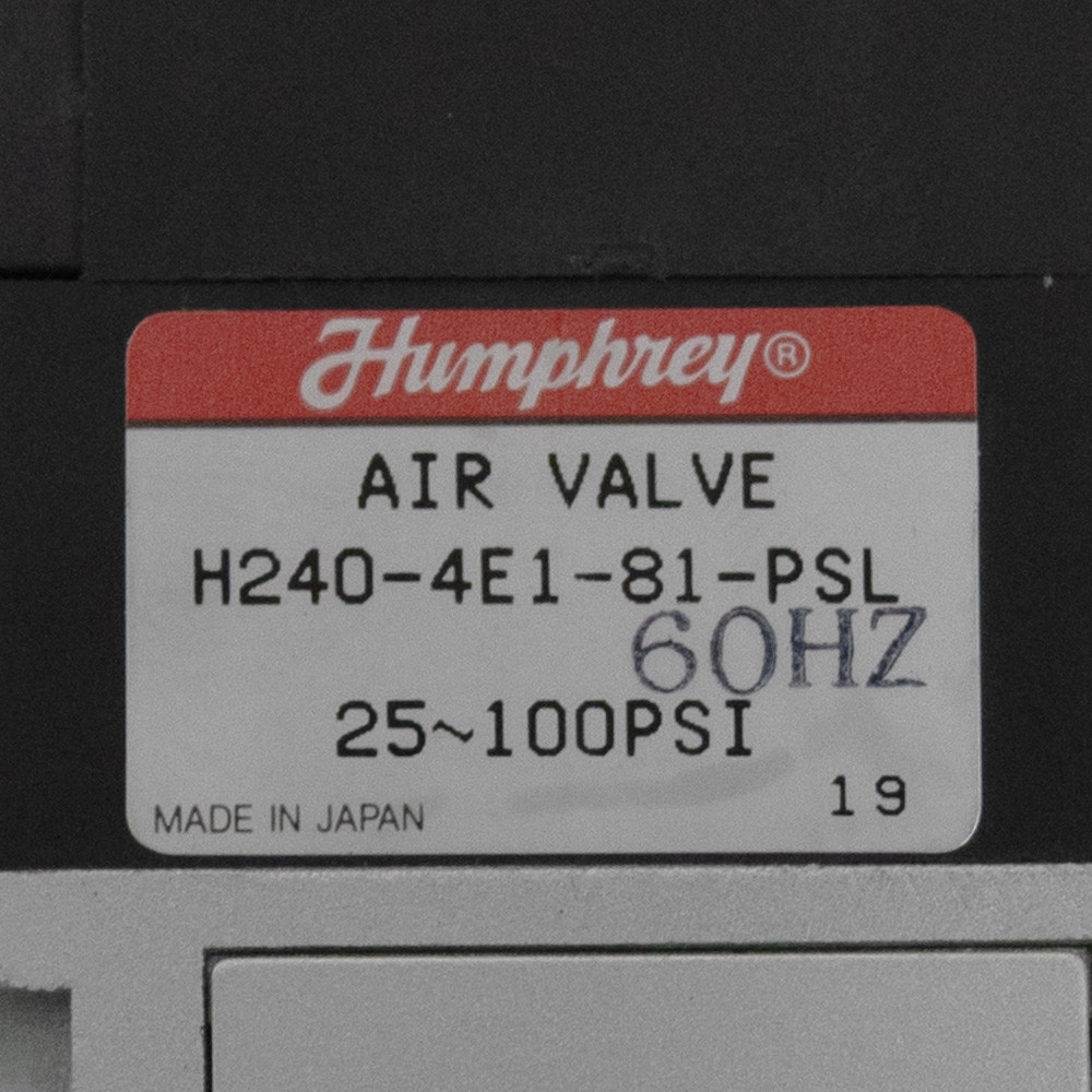 120 Volt AC 4-Way 2-Pos Humphrey Solenoid Air Valve H240-4E1-21-81-PSL [400636]