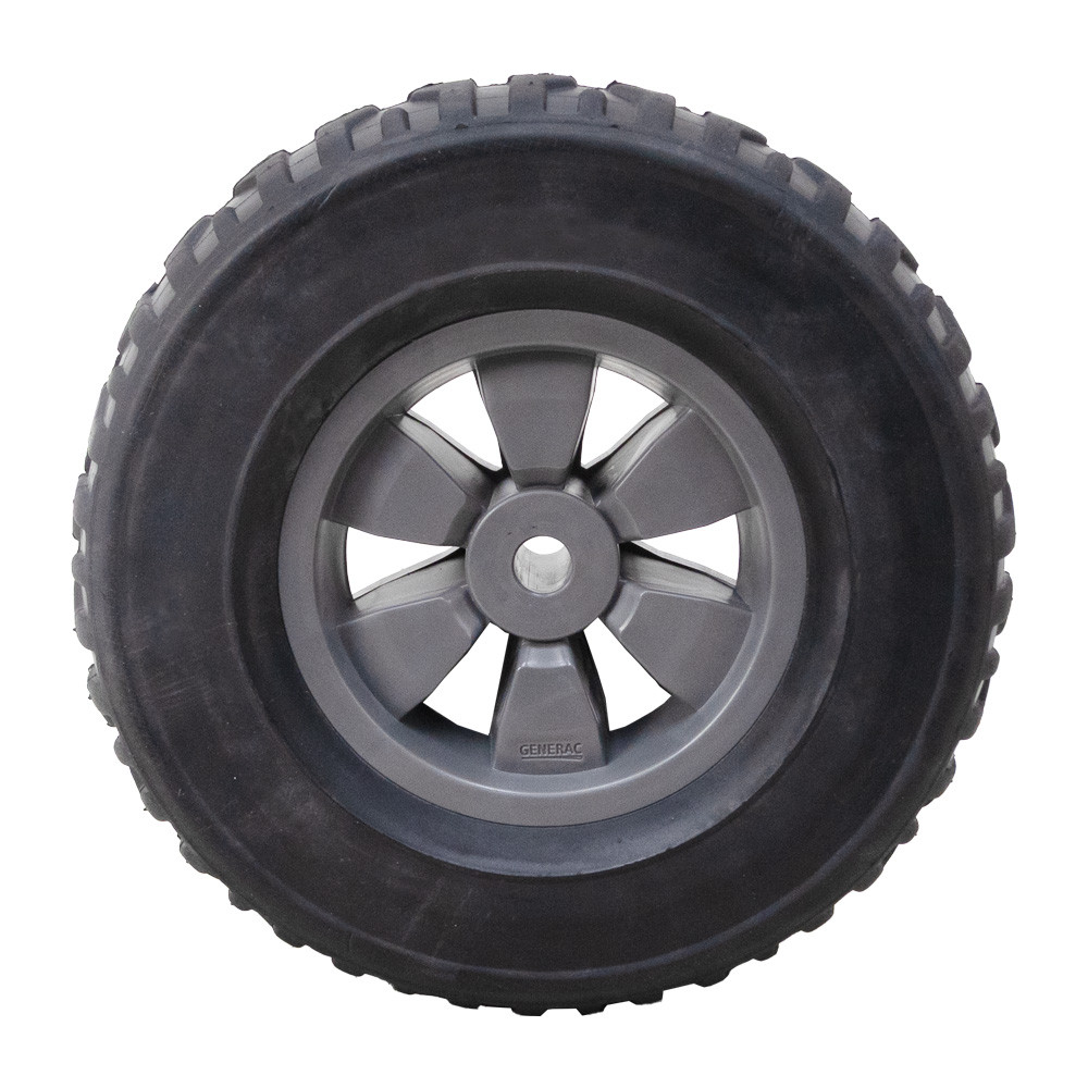 10" x 3" Semi-Pneumatic Tire on Grey Plastic Wheel Generac