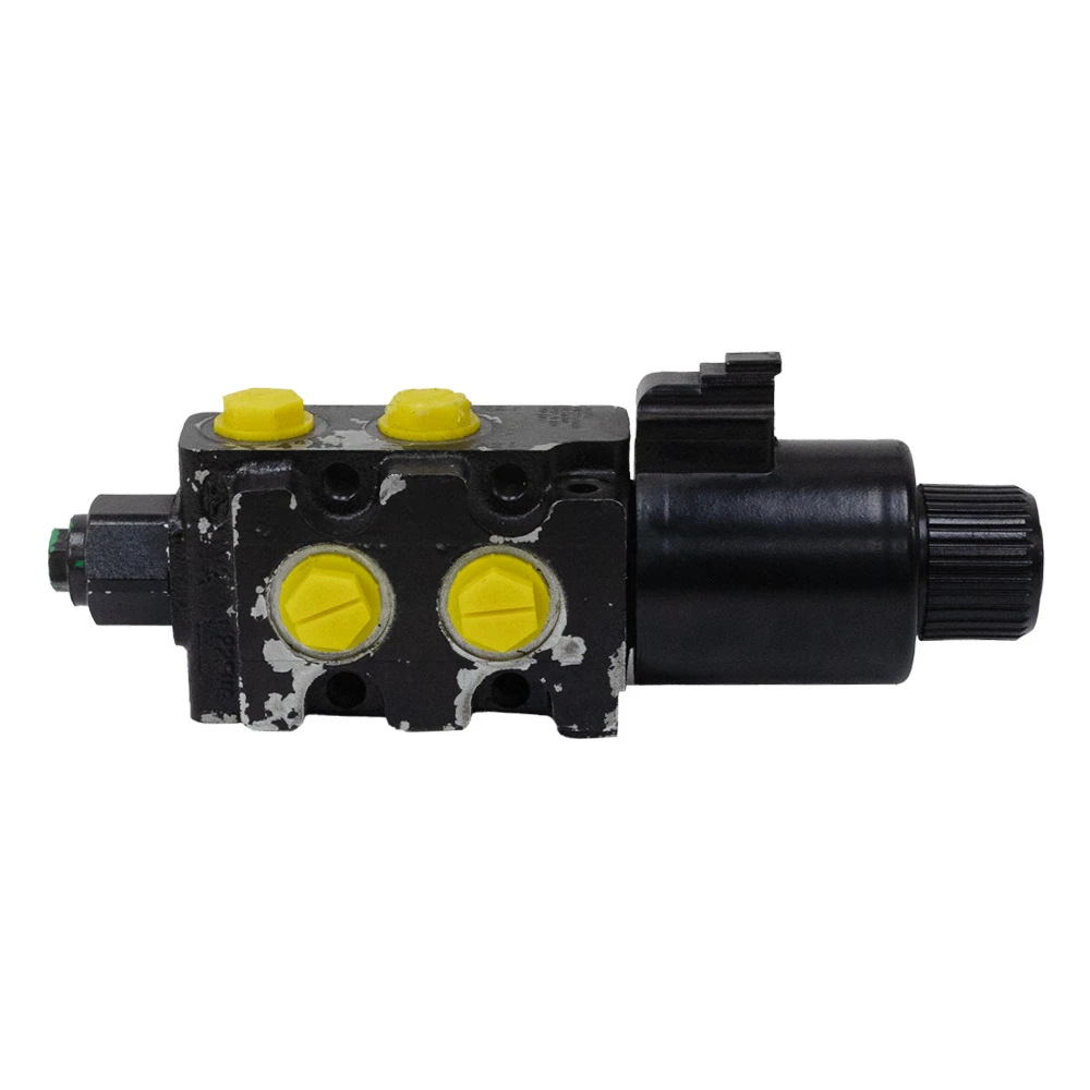 Side view 21 GPM 12 Volt DC Solenoid Operated 2 Position 6 Way Diverter Walvoil 12C060040
