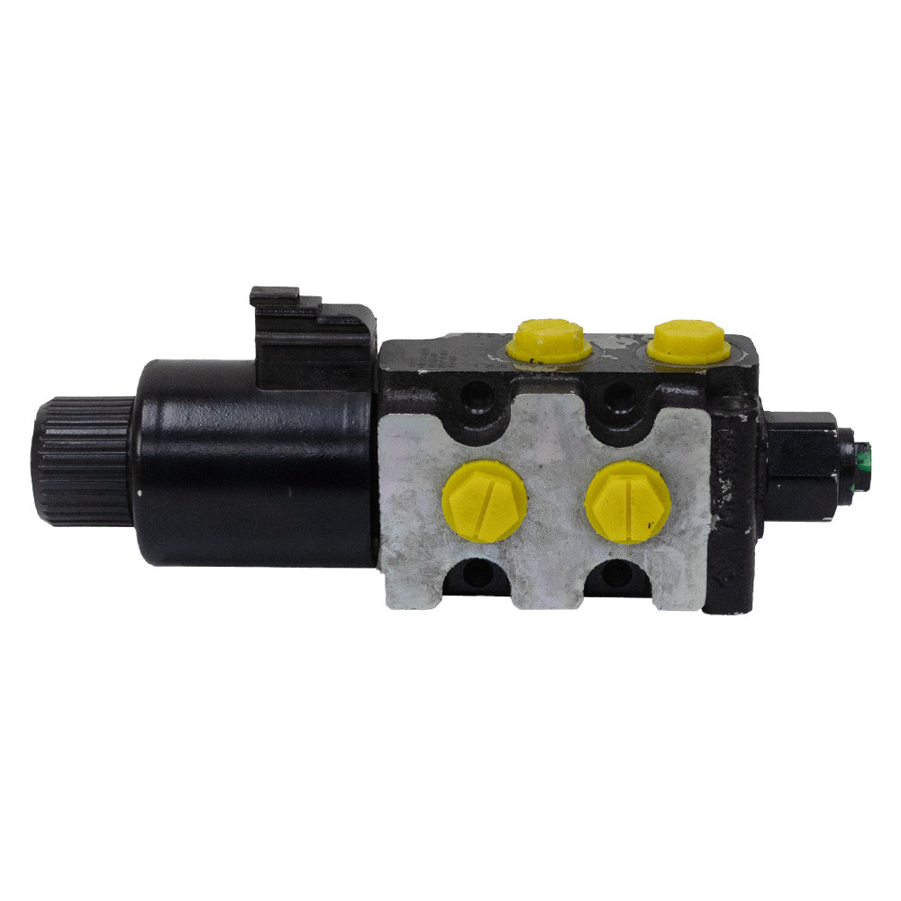 Side view 21 GPM 12 Volt DC Solenoid Operated 2 Position 6 Way Diverter Walvoil 12C060040