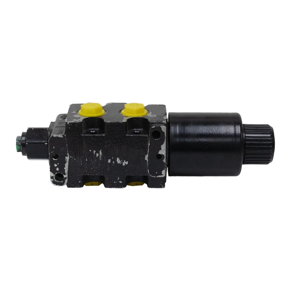 Rear View 21 GPM 12 Volt DC Solenoid Operated 2 Position 6 Way Diverter Walvoil 12C060040