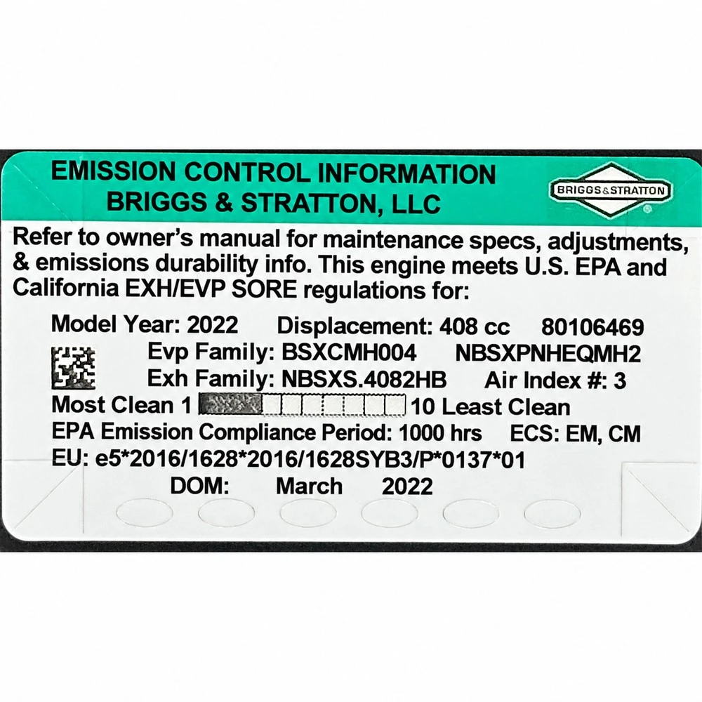 14 Hp 408cc Horizontal Electric and Recoil Start Engine Briggs & Stratton 25V337-0010-F1