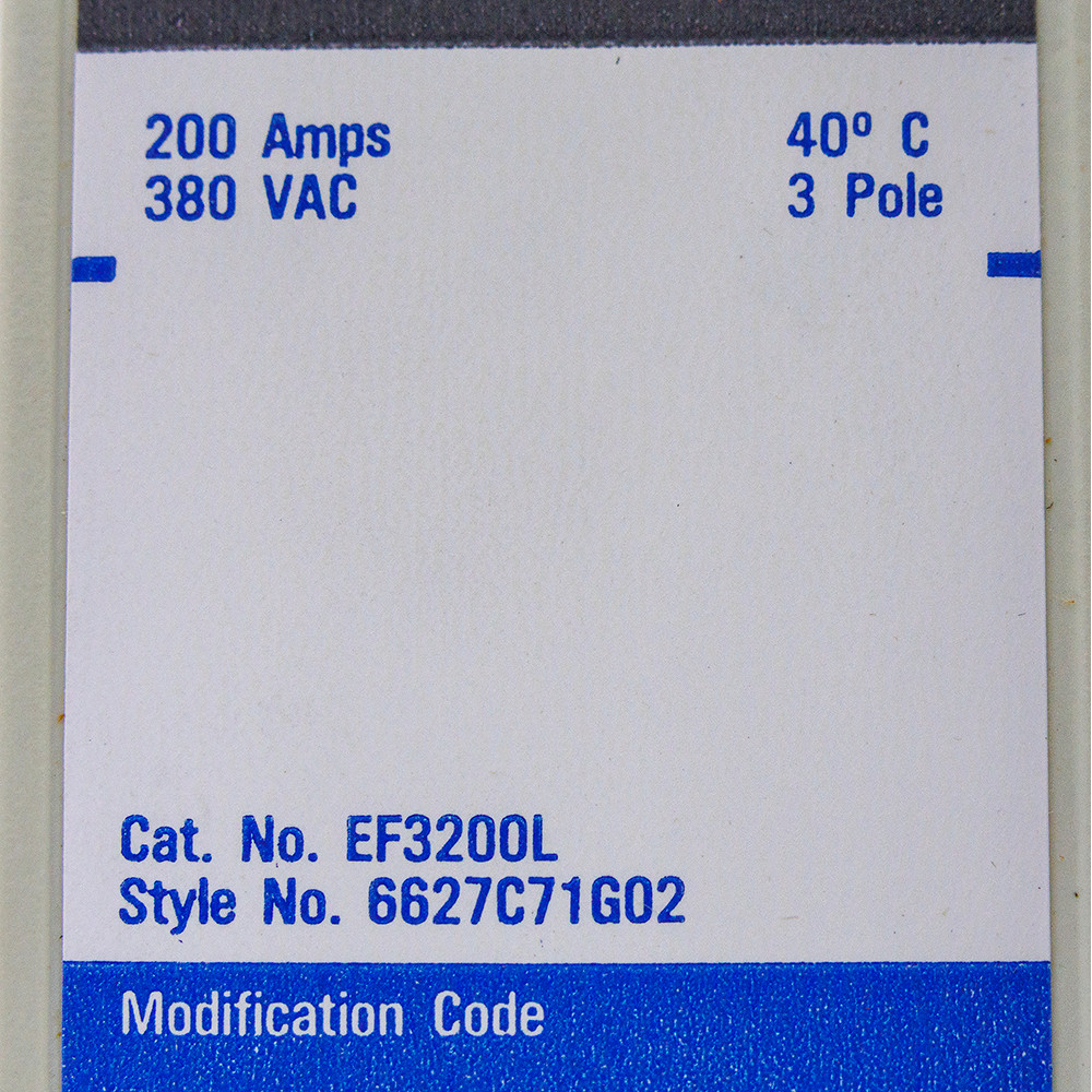 200 Amps 380 Volts AC Circuit Breaker Westinghouse EF3200L [500419