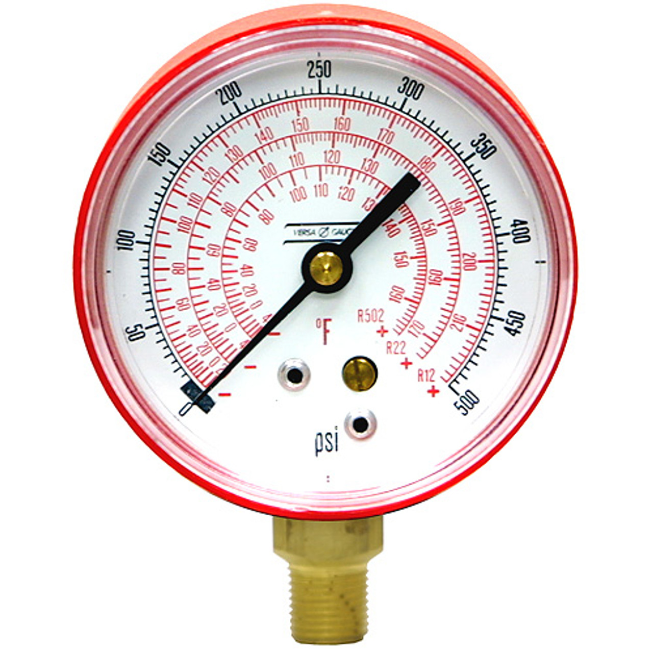 500 PSI 2.5 LM Dry Gauge Compressed Refrigerants 5 PSI Graduations [200322]