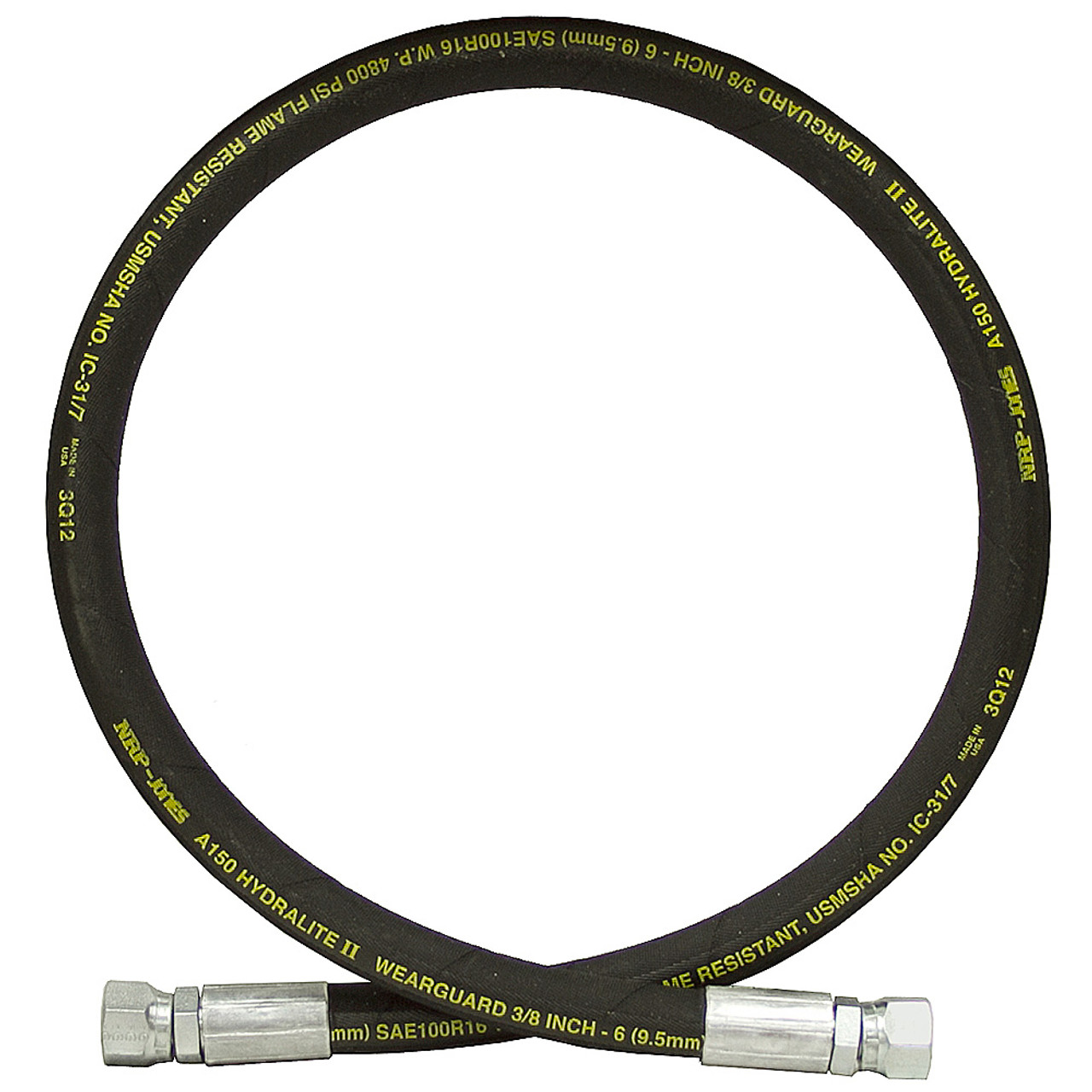 3/8" x 108" JIC 6F Swivel x JIC 6F Swivel SAE 100R16 Hydraulic Hose Assembly 5000 PSI NRP Jones [901357]