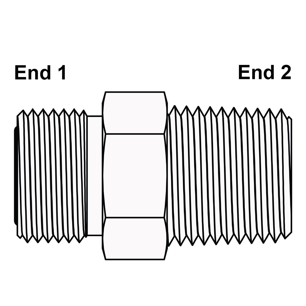 ORFS 8 Male x 1/2" NPT Male Straight FF2404-08-08 Adapter [901666]