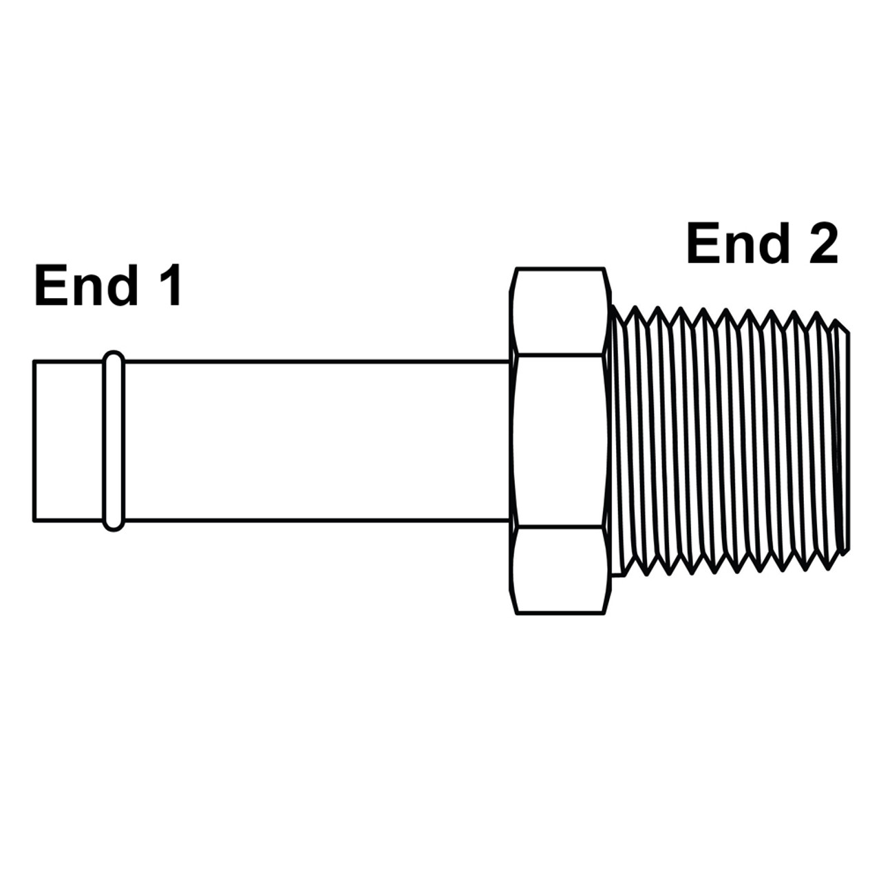 1" Hosebarb x 1" NPT Male Straight 4404-16-16 Adapter [901546]