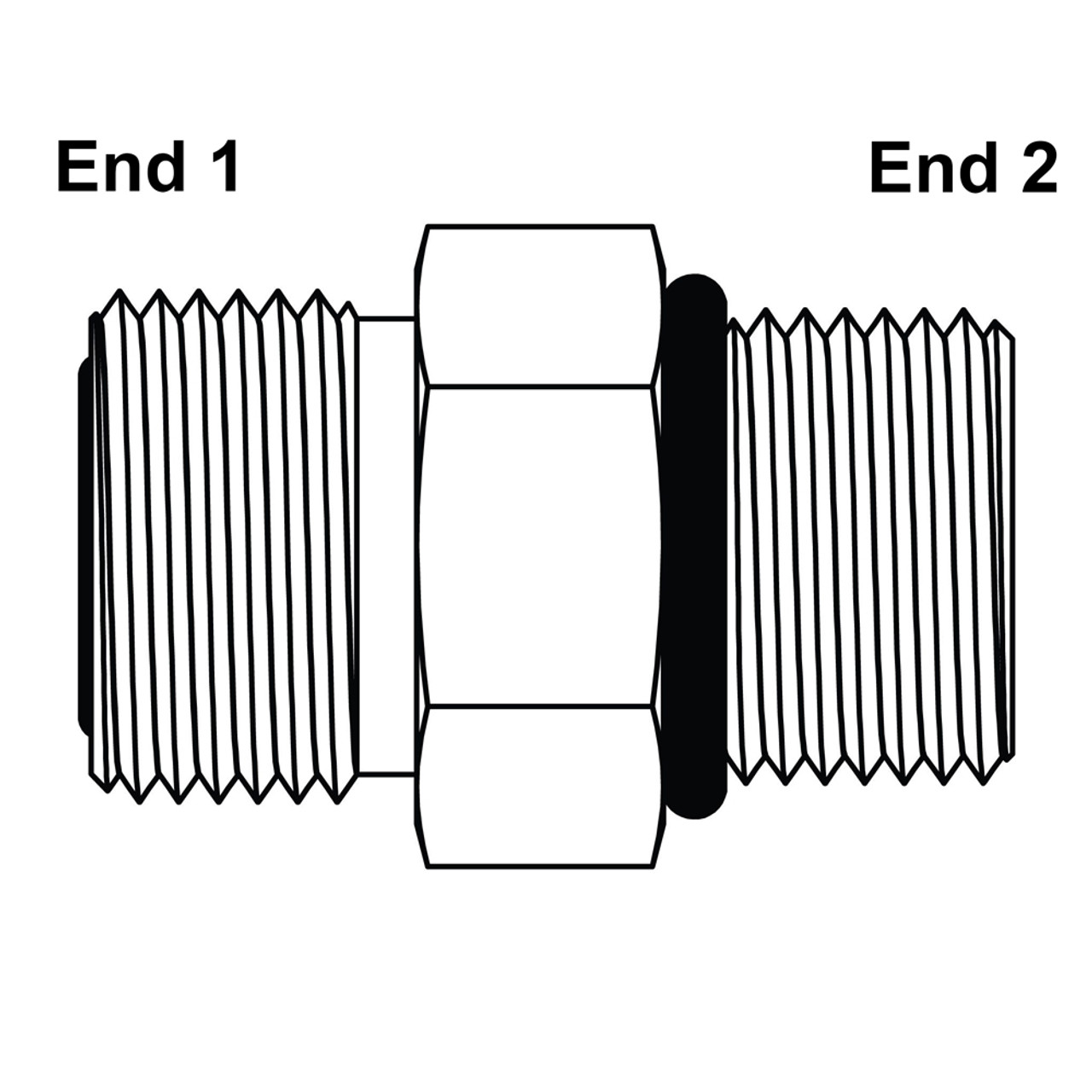 ORFS 6 Male x SAE 8 Male Straight FF6400-06-08 Adapter [901679]