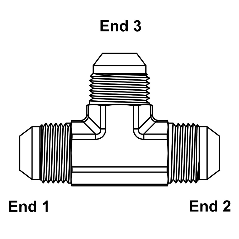 JIC 8 Male x JIC 8 Male x JIC 8 Male Tee 2603-08-08-08 Adapter [901702]