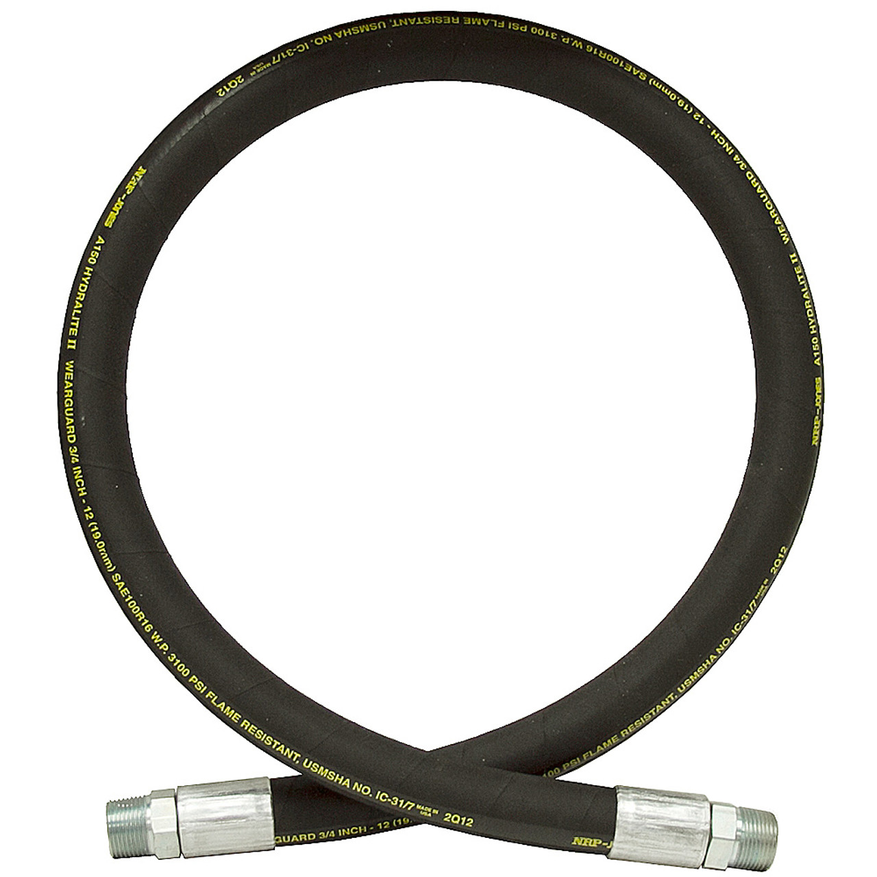 3/4" x 24" 3/4 NPTM x 3/4 NPTM  SAE 100R16 Hydraulic Hose Assembly 3000 PSI NRP Jones [900169]